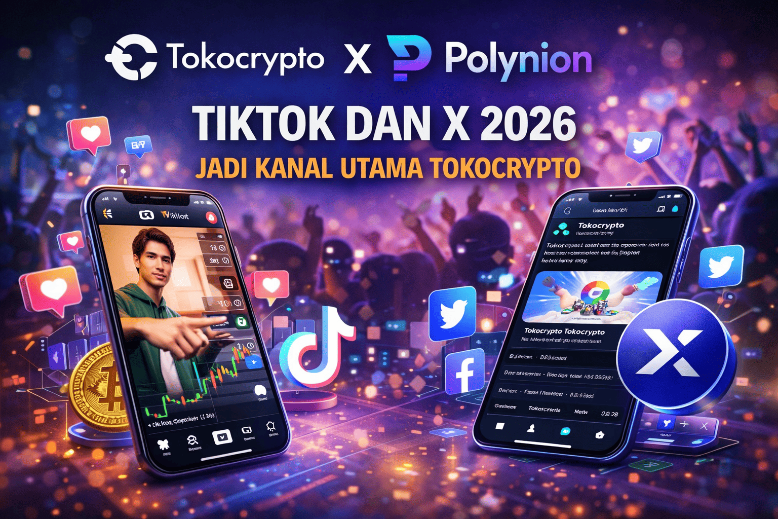 TikTok dan X 2026 Jadi Kanal Utama Tokocrypto